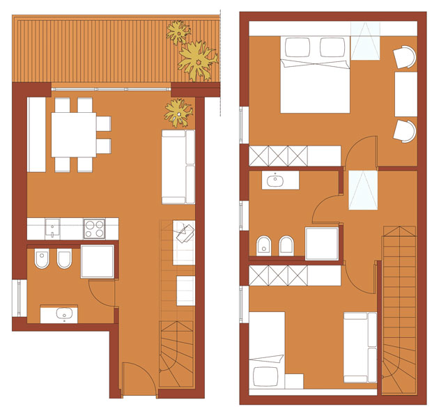 Grundriss Appartement Duplex